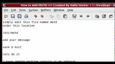 Message of the Day in Linux (Hafiz Haider)