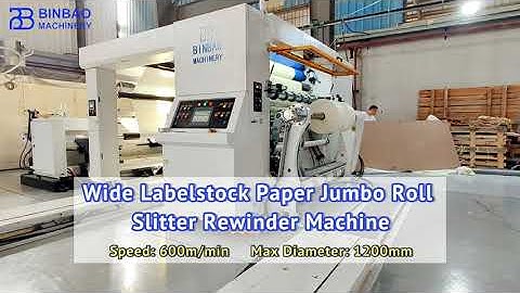 Binbao SLD-Pro Model Wide Self Adhesive Paper Roll Slitter Rewinder Machine With Automatic Unloading