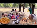 winter season picnic||DUCK MEAT curry cooking and eating with hot rice by santali tribe childrens