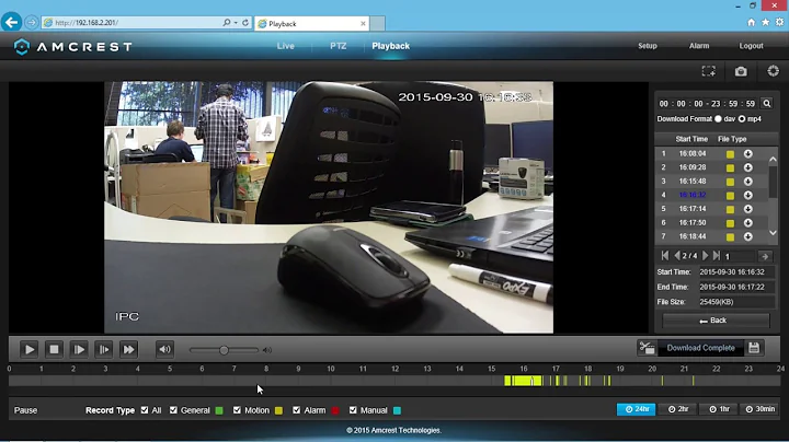 Amcrest IP Cameras - Walk-through of the Playback Timeline (Viewing Recordings)