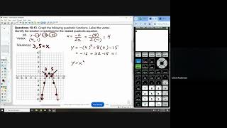 Algebra 2 Module 3 Quadratic Functions Review