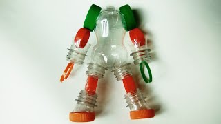 Como fazer um ROBÔ com garrafa pet materiais recicláveis e descartáveis reutilizados | Cultura Maker