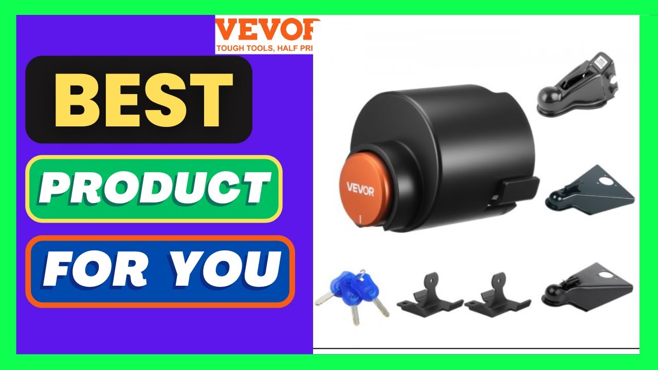 VEVOR Trailer Lock, Fits 2 & 2-5/16-Inch StraightÂ TongueÂ BallÂ Couplers,