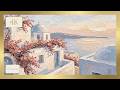 Santorini Terrace Impasto | 4K Frame TV Art | 3h Silent Screensaver