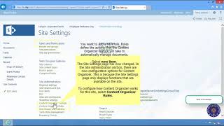 Using Content Organizer in Share Point