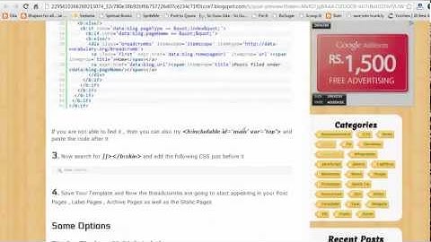 Breadcrumbs in Blogger