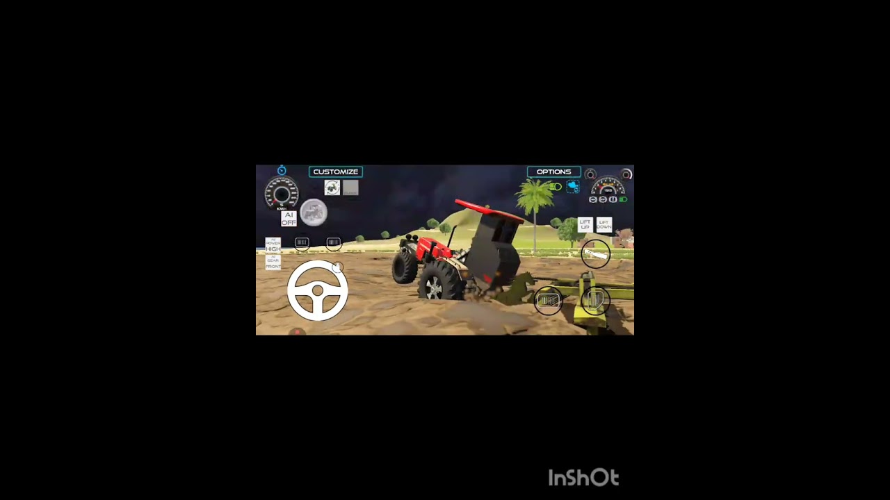 Gaming video testing of big harrow with tractor swaraj New Holland jonder HMT 