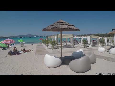 Walk on the Beach of Golfo Aranci, Emerald Coast, Sardinia, Italy