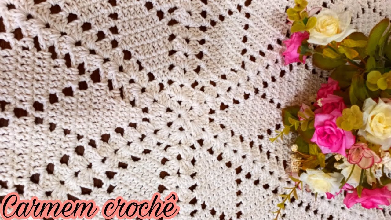 TOALHA DE MESA FÁCIL ELA NÃO PODE FALTAR NA SUA COLEÇÃO CROCHÊ PASSO A PASSO PARTE 1