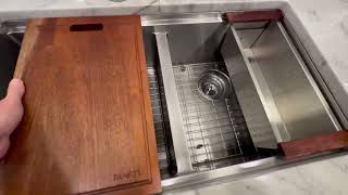 Ruvati Workstation Rounded Corners Double Bowl Undermount Kitchen Sink, Excellent Choice for a High