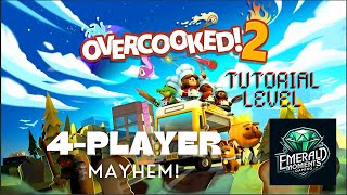 Family Fun in the Kitchen! Overcooked 2 Tutorial Walkthrough with Four Players on Nintendo Switch