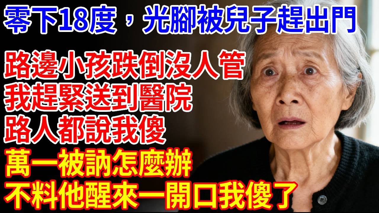 零下18度，光腳被兒子趕出門，見路邊小孩摔倒沒人扶，我背起來送到醫院，路人都說我傻，萬一被訥上就是傾家蕩產，不料小孩醒來，他家人一開口我當場傻了！#養老#退休金#不肖子孫#老年生活#老人社#60歲愛情