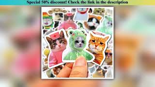 Discount 10/50/100pcs Funny Cat Stickers Cartoon Cute Decals Toy Stationery Guitar Phone Bicycle Lap