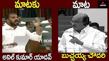 AP Minister Anil Kumar Yadav Vs TDP MLA Gorantla Butchaiah Chowdary | AP Assembly 2019 | Mirror TV