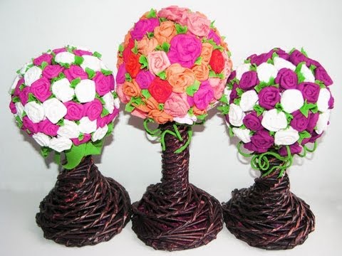 diy paper flowers part 3 topiary youtube paper flower topiary