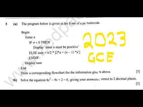 2023 GCE Mathematics Paper 2 || Pseudocode to Flowchart #computer #gce #flowchart #pseudocode 