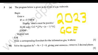 2023 GCE Mathematics Paper 2 || Pseudocode to Flowchart #computer #gce #flowchart #pseudocode 