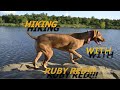 Adventure with my dog ruby red