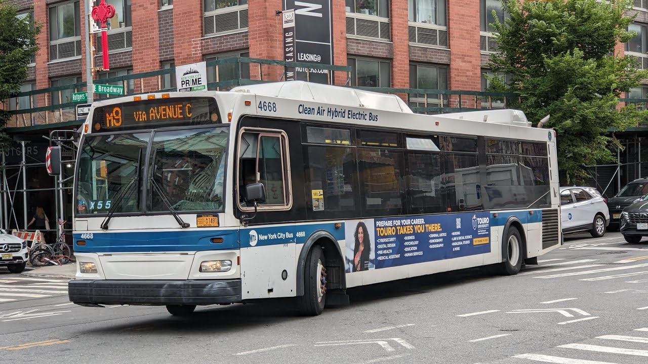 NYCT Bus: 2010 Orion VII NG Hybrid #4668 on the M9 (7/31/24) - YouTube