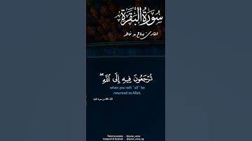 وَاتَّقُوا يَوْمًا تُرْجَعُونَ فِيهِ إِلَى اللَّهِ ۖ #صلاح بوخاطر #سورة البقرة #قران #foryou #foryou