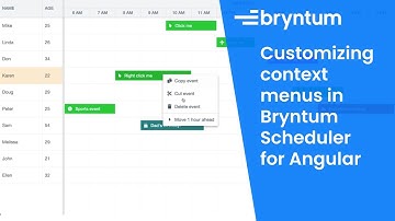 Customizing context menus in Bryntum Scheduler for Angular