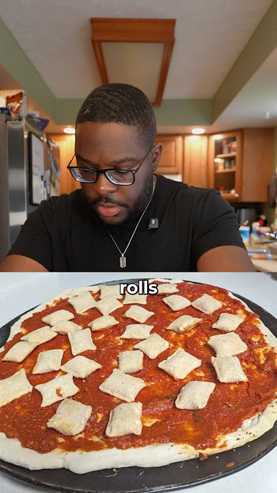 Pizza Roll topped Pizza is Omega-Level Thick Neck Energy! #foodreview #recipe #snacks #reels