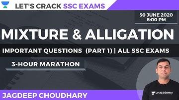 Mixture & Alligation-Important Questions | Math | SSC Exams 2020/2021/2022