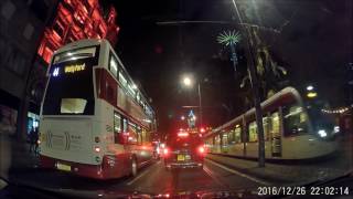 Night drive through the city of Edinburgh