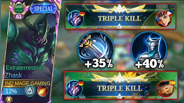 GLOBAL ZHASK ULTIMATE TRUE DAMAGE  BUILD 2025 !! 💀 ( must try ) Build Top 1 Global Zhask ~ MLBB