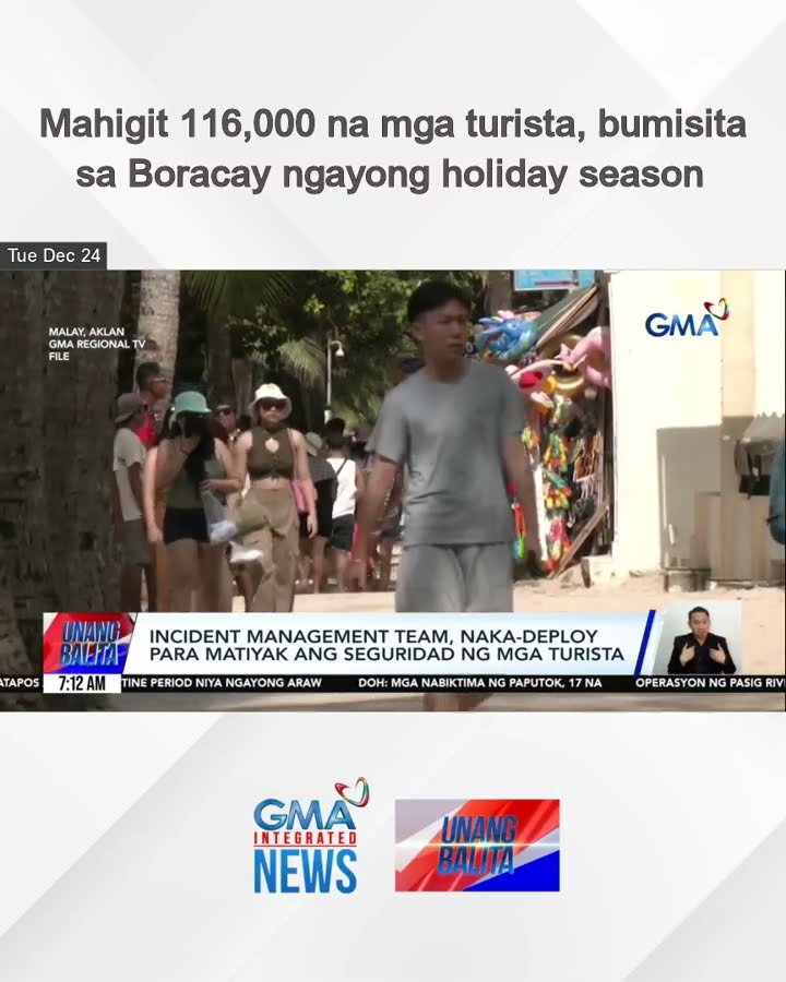 Mahigit 116,000 na mga turista, bumisita sa Boracay ngayong holiday season | Unang Balita