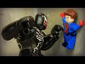 Spiderman vs venom random machine in spiderverse   lego stop motion