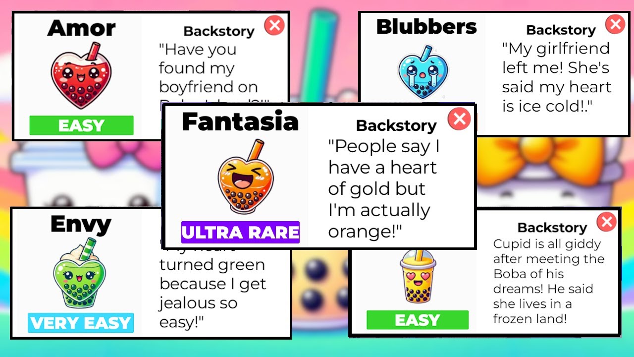 HOW to find ALL NEW 5 BOBAS! Fantasia, Blubbers, Amor... - Roblox