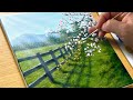 Easy Way to Paint a Spring Scene / Acrylic Painting for Beginners