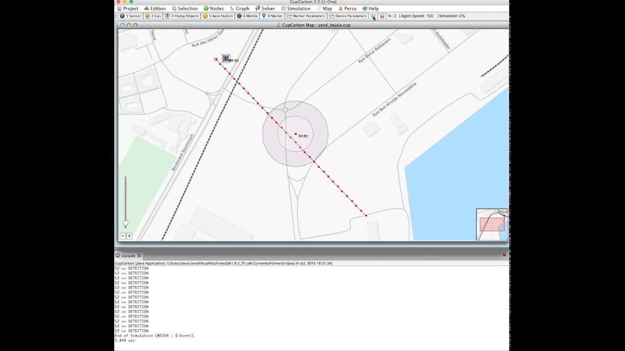 CupCarbon Event Detection and Mobility (ANR PERSEPTEUR) - YouTube