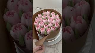 Bouqake: chocolate mousse with swissmeringue tulips on top cakedecorating cakedesign shorts