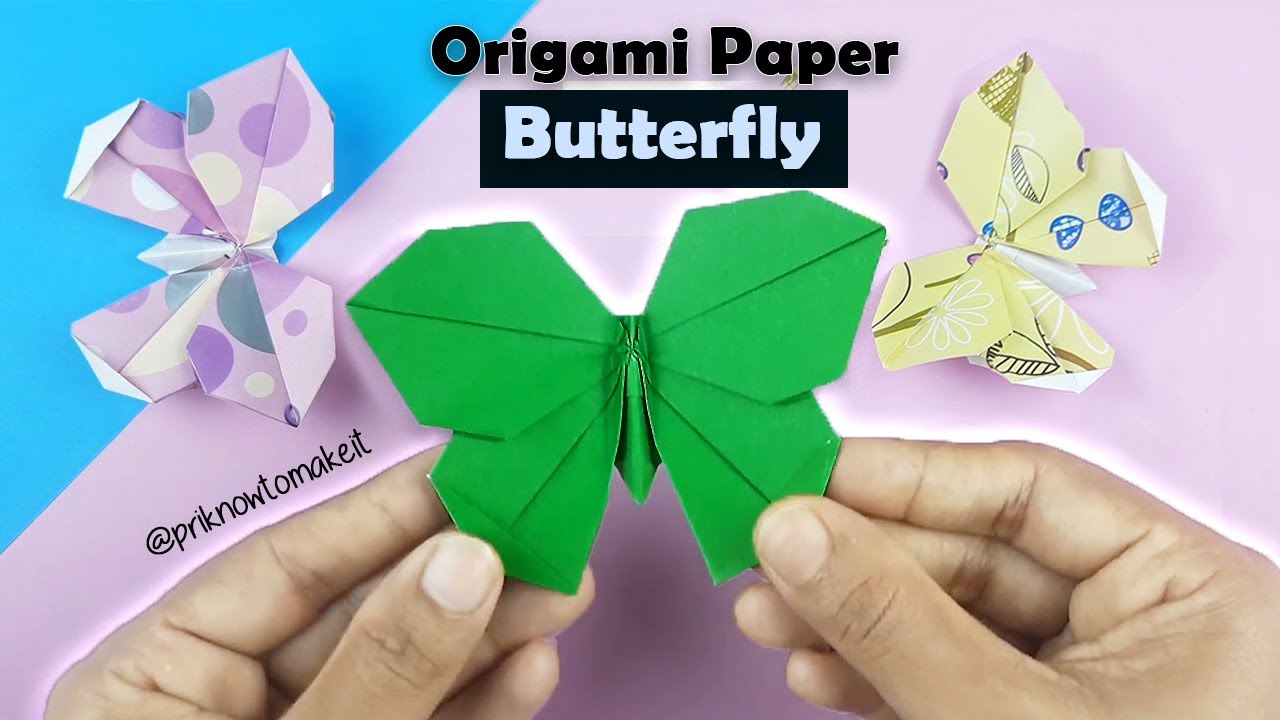 How to make Origami paper butterflies Easy craft DIY crafts YouTube