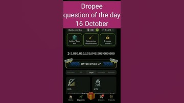 Dropee question of the day 16 October | Dropee question of the day@CryptoTechSunil