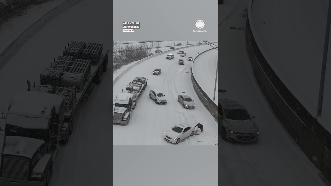 Traffic at Standstill in Atlanta After Southern Snowstorm