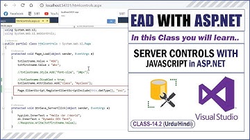 Server Controls with JavaScript in ASP.NET | java script server controls in C#.NET | Class 14.2