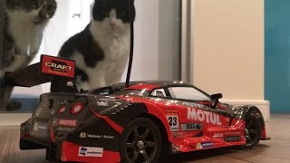 ＲＣ Jozen R35 GT-R 【猫ちゃん警戒中】 家中をドリフト  ジムカーナ ラジコン Drifting inside the house gymkhana