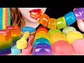 MOST POPULAR FOR ASMR RAINBOW EDIBLE SPOON, CUP, TRAIN JELLY, RICE CAKE 먹방 EATING SOUNDS MUKBANG