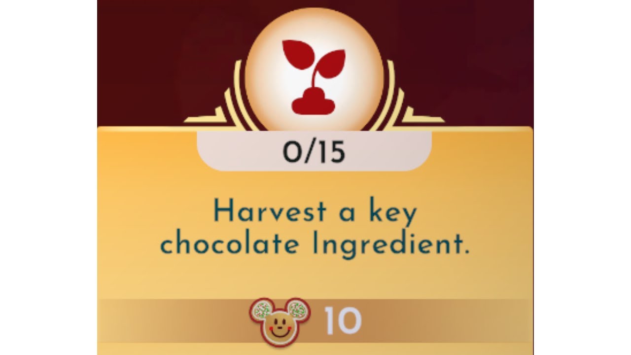 Harvest a key chocolate Ingredient. - Disney Dreamlight Valley