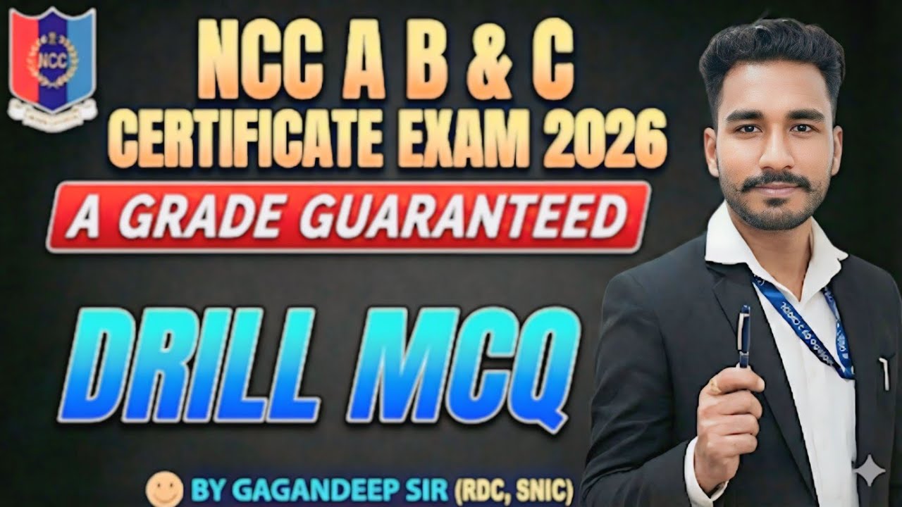 NCC Drill Questions & Answers (MCQs) for A, B, C Certificate Exam 2026 | Part 6 | Must Watch