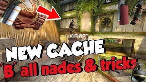 NEW CACHE B SIDE ALL SMOKES, MOLLY, FLASH & MORE CSGO