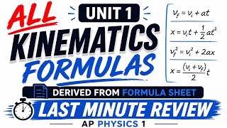 ALL Unit 1 Kinematics Formulas DERIVED from Formula Sheet: Last Minute Review | AP Physics 1