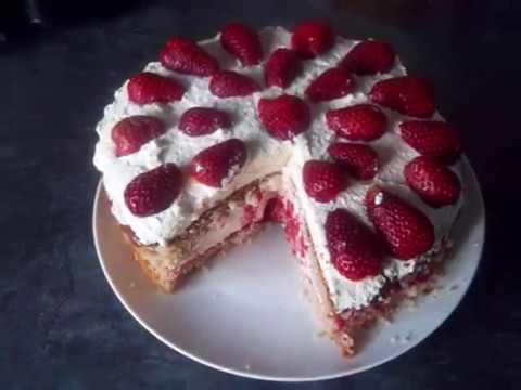 Strawberry jelly fresh cream cake