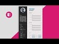 CV/Resume template Design tutorial with Microsoft Word   free PSD+DOC+PDF