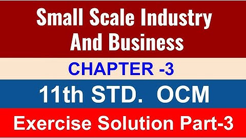 11th Std. OCM Ch-3 Small Scale Industry And Business (Q 6 Complete Exercise Solution) Part-3 |2024