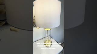 Elegant Gold Finish Glass Cylinder Ldans With Offwhite Shades