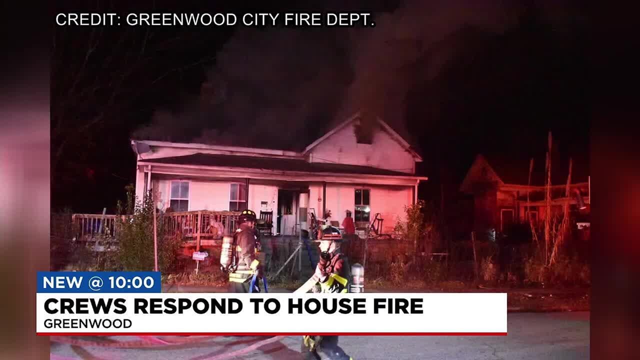 Greenwood crews respond to house fire - YouTube
